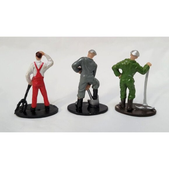 Vintage Lot of 3 Hand-Painted O Scale Miniature Road Worker Figurines - Picture 3 of 6